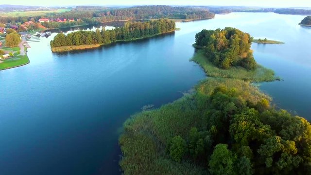 green island in blue lake