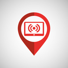 tablet wireless concept wifi pin icon vector illustration eps 10