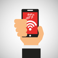 smartphone internet wifi icon vector illustration eps 10