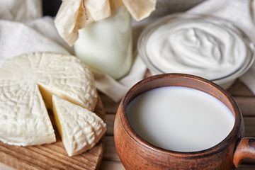dairy product in rustic style
