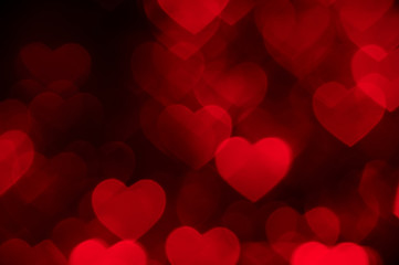 red heart bokeh background photo, abstract holiday backdrop