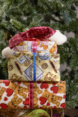 Christmas gift boxes with decorations