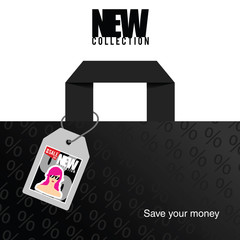 new collection with save money illustration in colorful