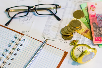 Still life with notepad and pencil