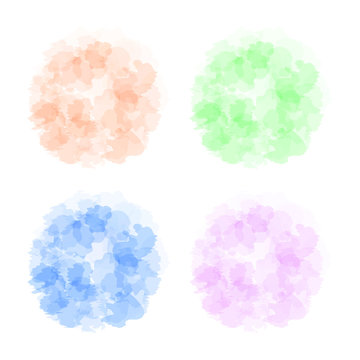 Set of background with imitation watercolor stains. Vector