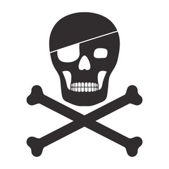 skull with crossbones icon over white background. danger symbol. vector illustration