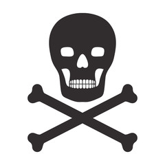 skull with crossbones icon over white background. danger symbol. vector illustration