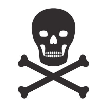 skull with crossbones icon over white background. danger symbol. vector illustration