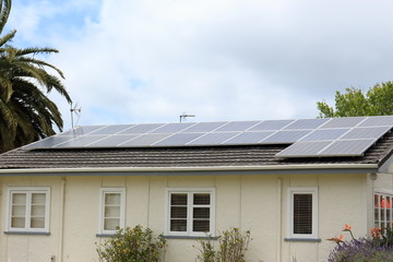 solar panels on roof