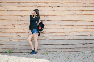 girl walking in the city