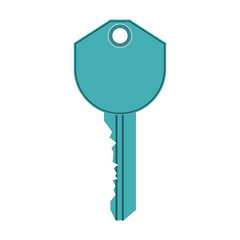 blue key icon over white background. vector illustration