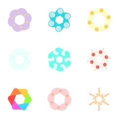 Artificial flowers icons set. Cartoon illustration of 9 artificial flowers vector icons for web
