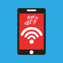 smartphone internet free wifi icon vector illustration eps 10