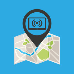 tablet wireless concept wifi pin icon vector illustration eps 10