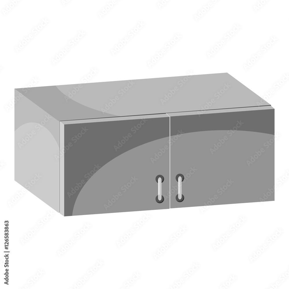 Poster drawer icon. gray monochrome illustration of drawer vector icon for web design