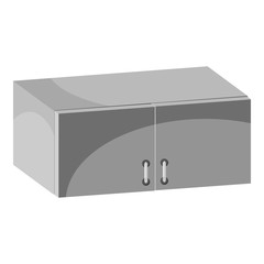 Drawer icon. Gray monochrome illustration of drawer vector icon for web design