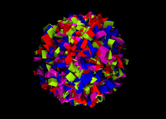 smithereens sphere, 3d illustration