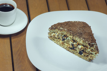 Cup of coffe with cake