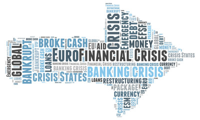 Fototapeta na wymiar Financial crisis word cloud