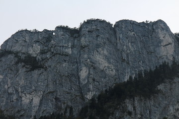 Wall of Drachenwand klettersteig from Austria camp near Mondsee