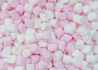 Pink and white mini marshmallows background