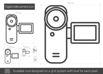 Digital videocamera line icon.