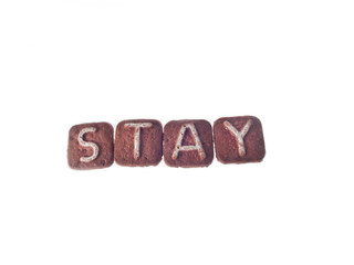 letter cookies spelling the word stay