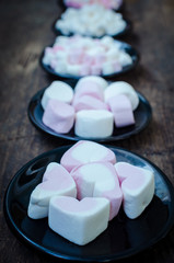 Colorful mini marshmallows background