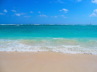 Azure Caribbean Sea. coast of the Dominican Republic. Caribbean, Atlantic Ocean