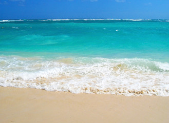 Fototapeta na wymiar Azure Caribbean Sea. coast of the Dominican Republic. Caribbean, Atlantic Ocean