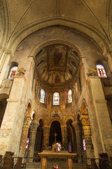 Fototapeta premium Poitiers, France - September 12, 2016: Inside the Church of St.