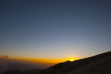 sunset at mountain in Guatemala, Huehuetenango