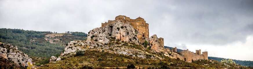 Landscape with Loarre Castle in Huesca, Aragon in Spain