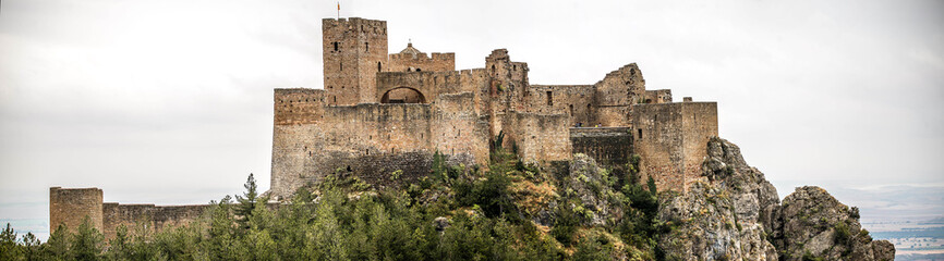 Fototapeta na wymiar Landscape with Loarre Castle in Huesca, Aragon in Spain