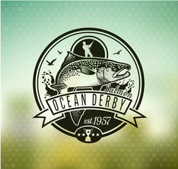 Fishing Vector Logo. Salmon Fish icon.