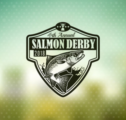 Fishing Vector Logo. Salmon Fish icon.