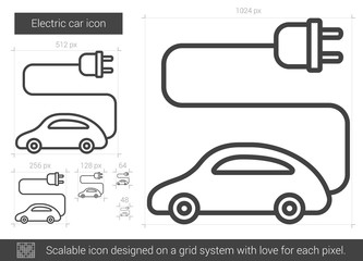 Electric car line icon.