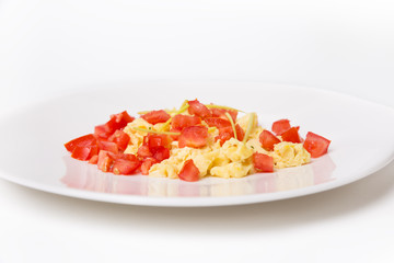 eier Omelett mit Tomaten zum frühstück
