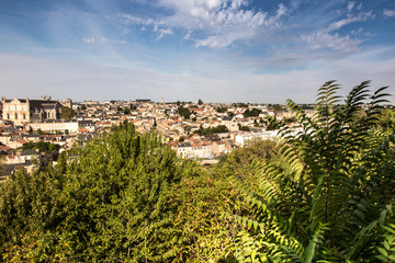 Cityscape of Poitiers at a summer day