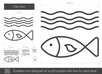 Fish line icon.