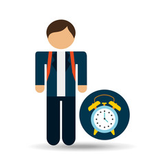 student uniform school clock design vector illustration eps 10