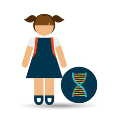 girl student laboratory dna icon vector illustration eps 10