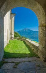 Mountains in Italy near the lake Como in summer