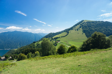 Mountains in Italy near the lake Como in summer