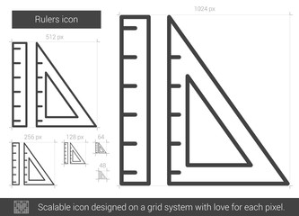 Rulers line icon.