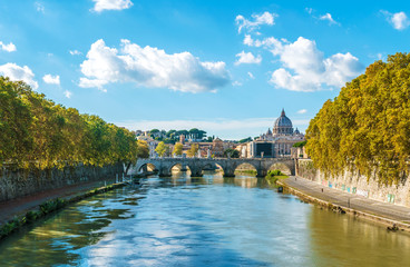 Rome (Italy) - The Tiber river and the monumental Lungotevere