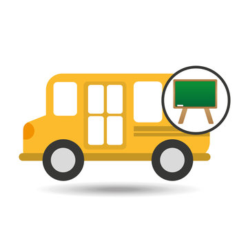 school bus icon blackboard graphic vector illustration eps 10