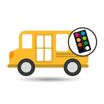 concept bus school palette colors desing vector illustration eps 10