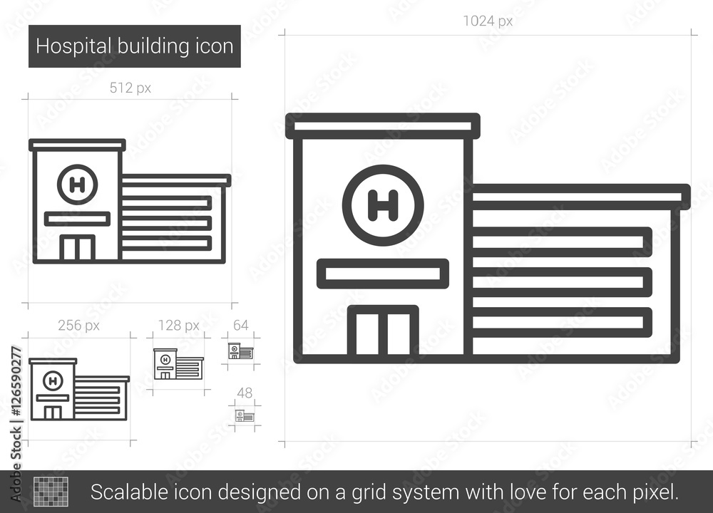 Canvas Prints hospital building line icon.