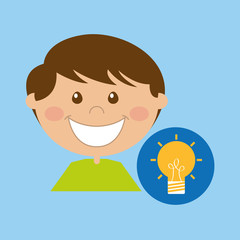 boy cartoon school idea icon design vector illustration eps 10